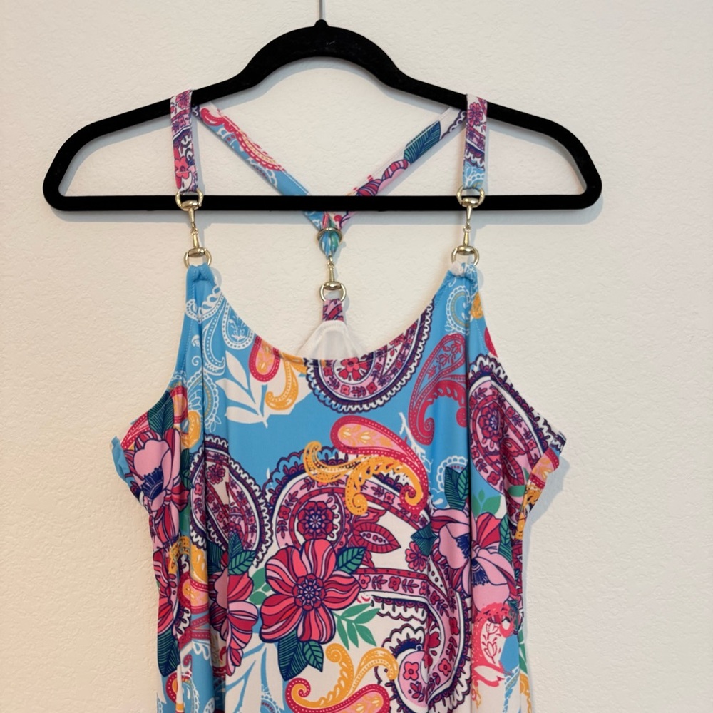 Boston Proper Paisley Print Tank Short Dress - Picture 2 of 8